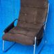 VELVET BROWN CHROME ARMCHAIR 1970 IKEA VINTAGE