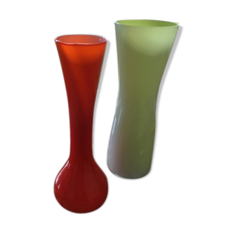 1950 orange glass vase