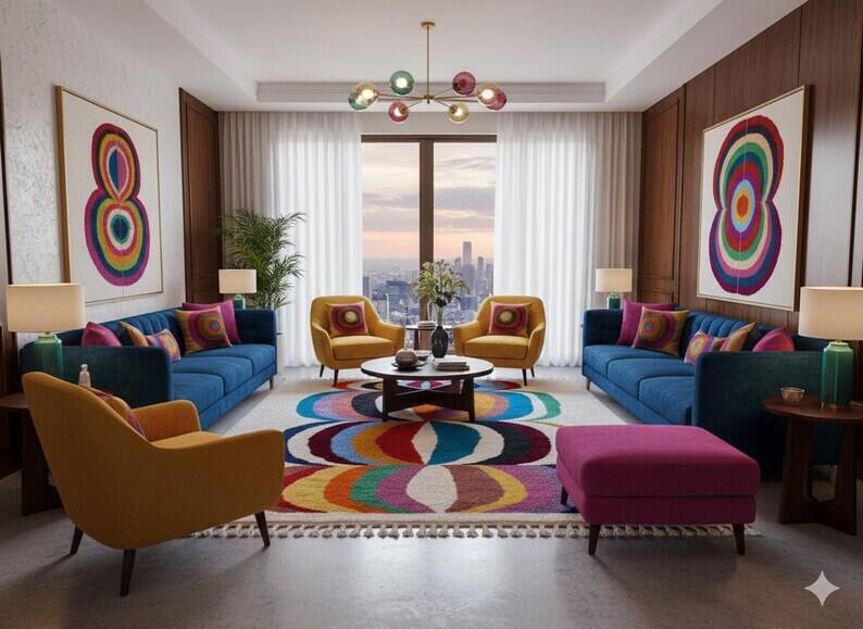 Beni Ourain Rug, Moroccan Abstract Wool Carpet 150/250cm