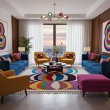 Beni Ourain Rug, Moroccan Abstract Wool Carpet 150/250cm