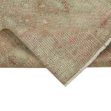 Hand-knotted one-of-a-kind turkish beige runner rug 82 cm x 340 cm