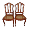 Deux chaises dossier bois assise cannée