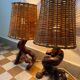 60s vine and rattan lamps (X2)