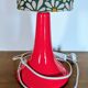Upcycled vintage 70s lamp, pink base, floral daisy lampshade.