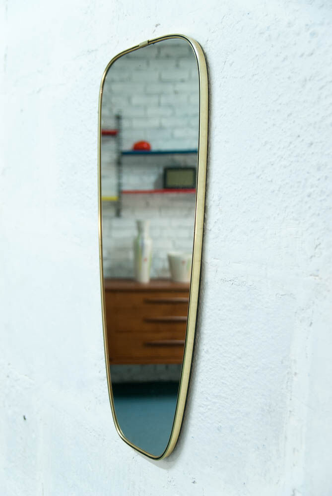 Large mirror gold brass 34x78cm