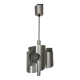 Space age brushed metal 3-light pendant lamp