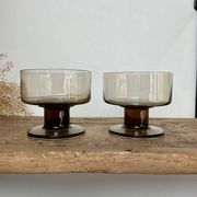 6 coupes pieds fumés « Mobil »