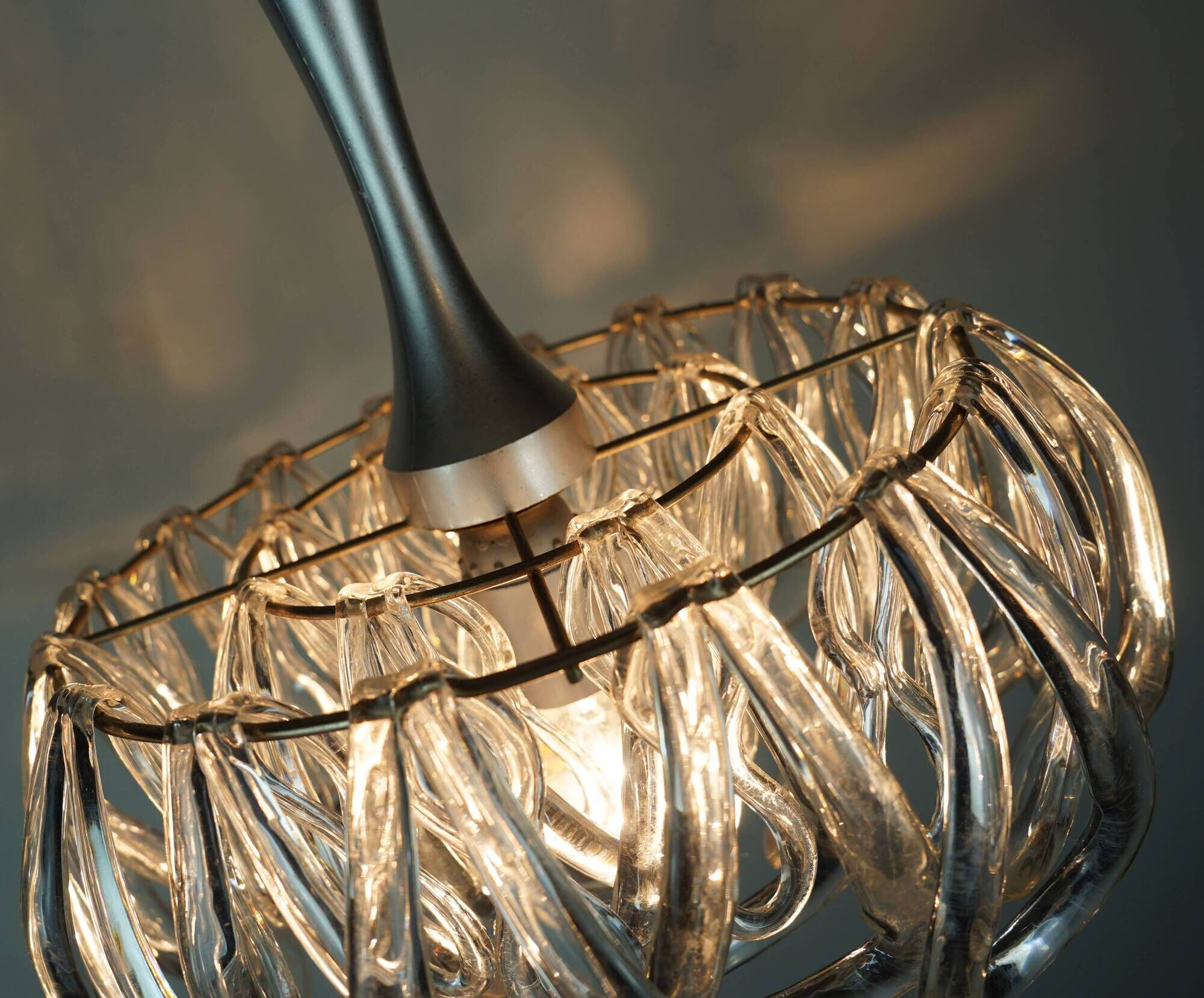mid century PENDANT LIGHT with 24 acrylic elements 1960s 1970s space age