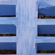 Petit volet  L75xH101cm bleu à persiennes
