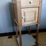 Nightstand in wood and marble, early 1900s, barely revisited