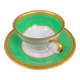 Complete set of 12 Art Deco fine porcelain cups and saucers Ros.