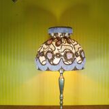 Large brass lamp with lampshade