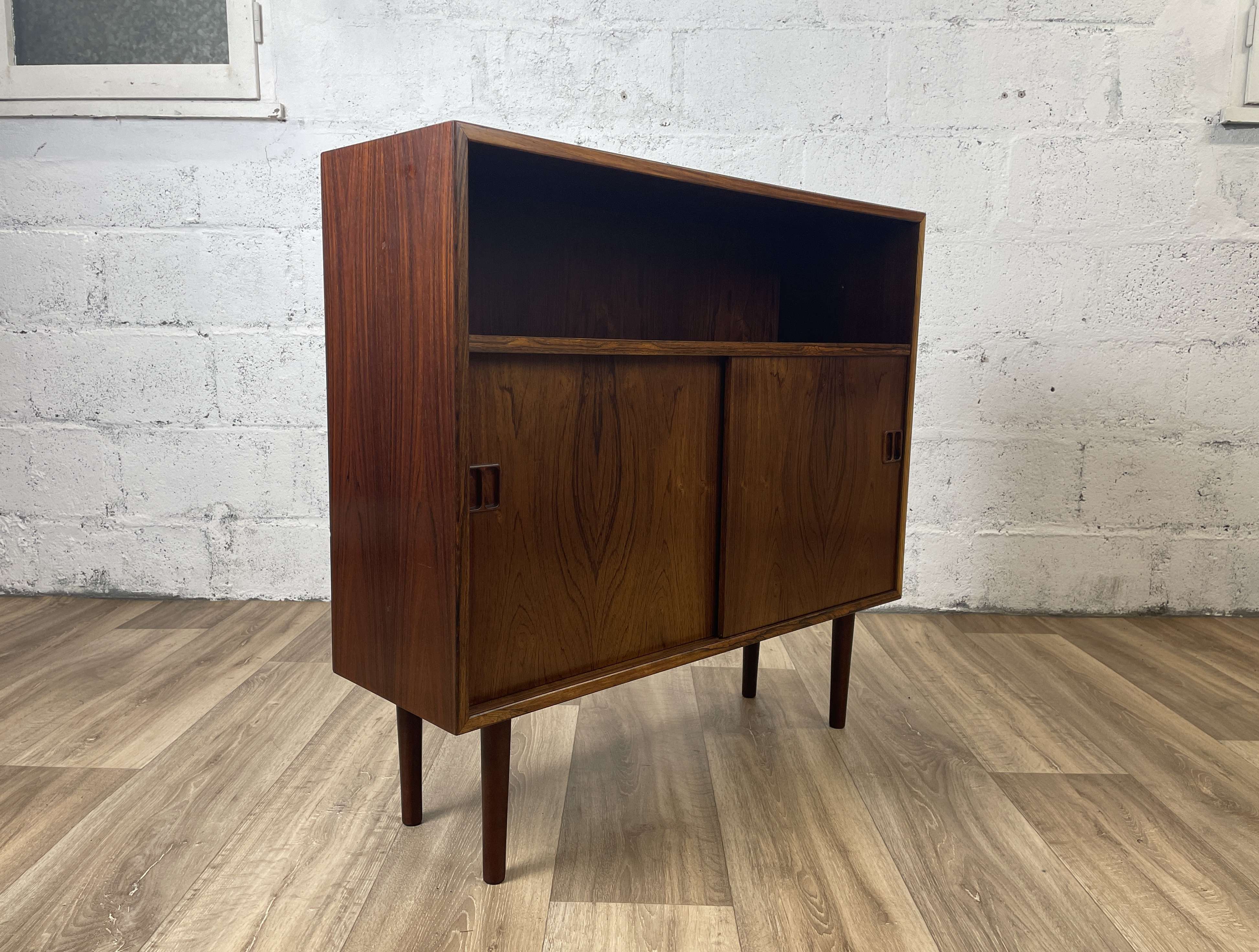 Vintage Scandinavian rosewood sideboard bookcase by Horsens Møbelfabrik, 60s