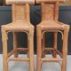 Pair of big bamboo stools 1970s
