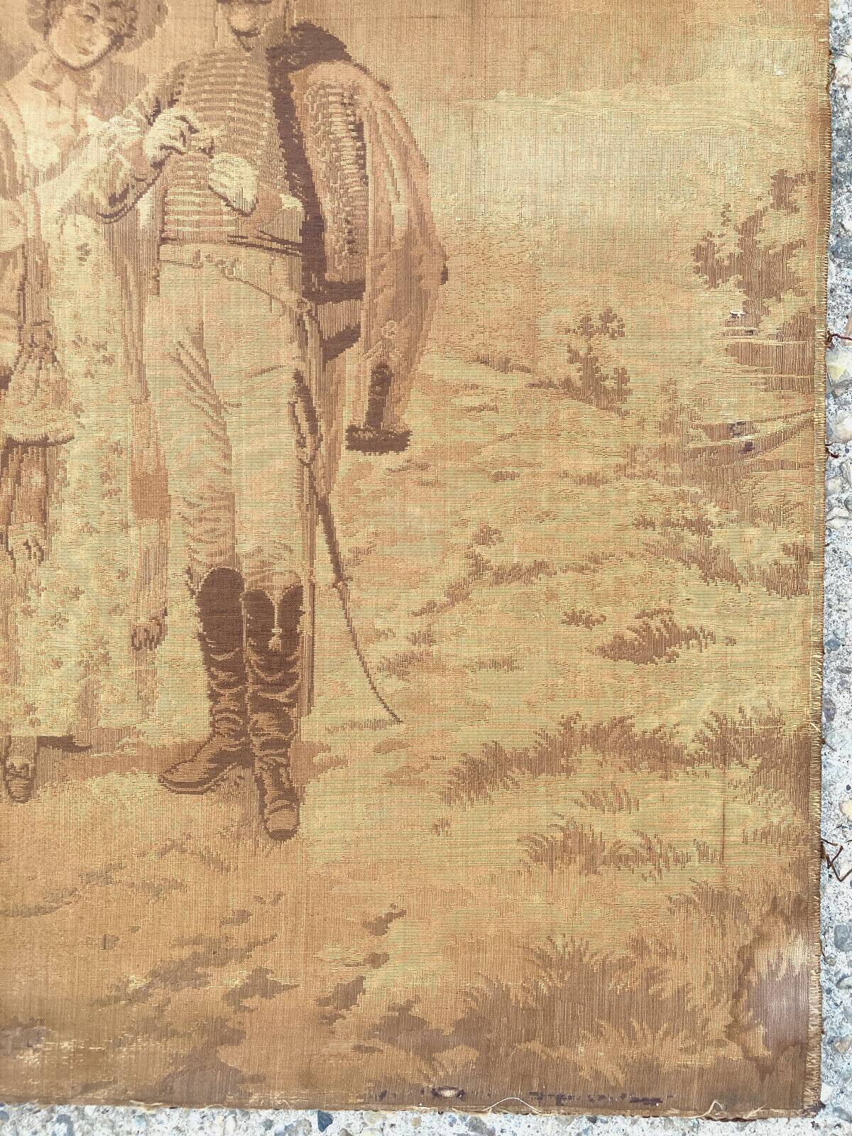 Pair of nineteenth century tapestries featuring a hussar and an elegant