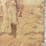Pair of nineteenth century tapestries featuring a hussar and an elegant