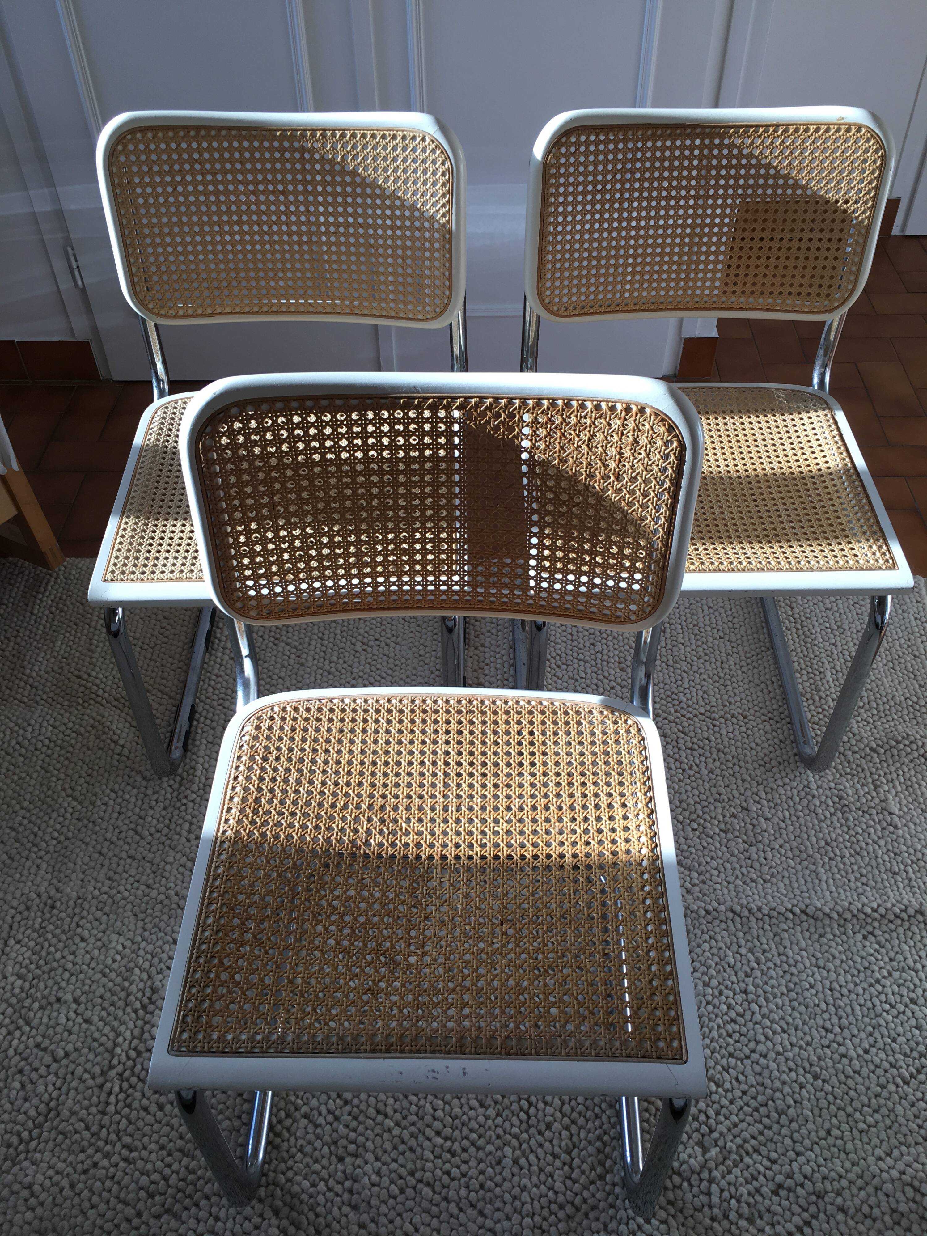 Lot of 3 chairs Cesca B32 Marcel Breuer