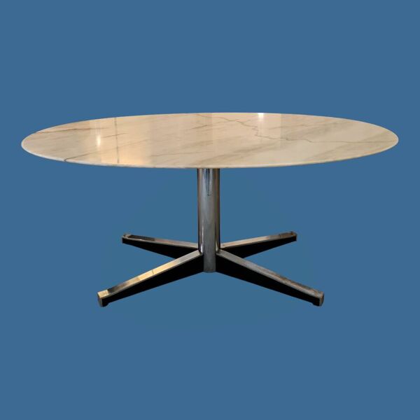 Table à manger ovale en marbre 1970's