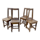 Série de 4 chaises lorraines XIXé bois rustiques