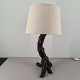 Lampe brutaliste en cep de vigne années 50