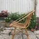 Set of 3 vintage rattan armchairs