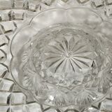 Pressed glass plate in the Pineapple style by Smith Glass, 30cm