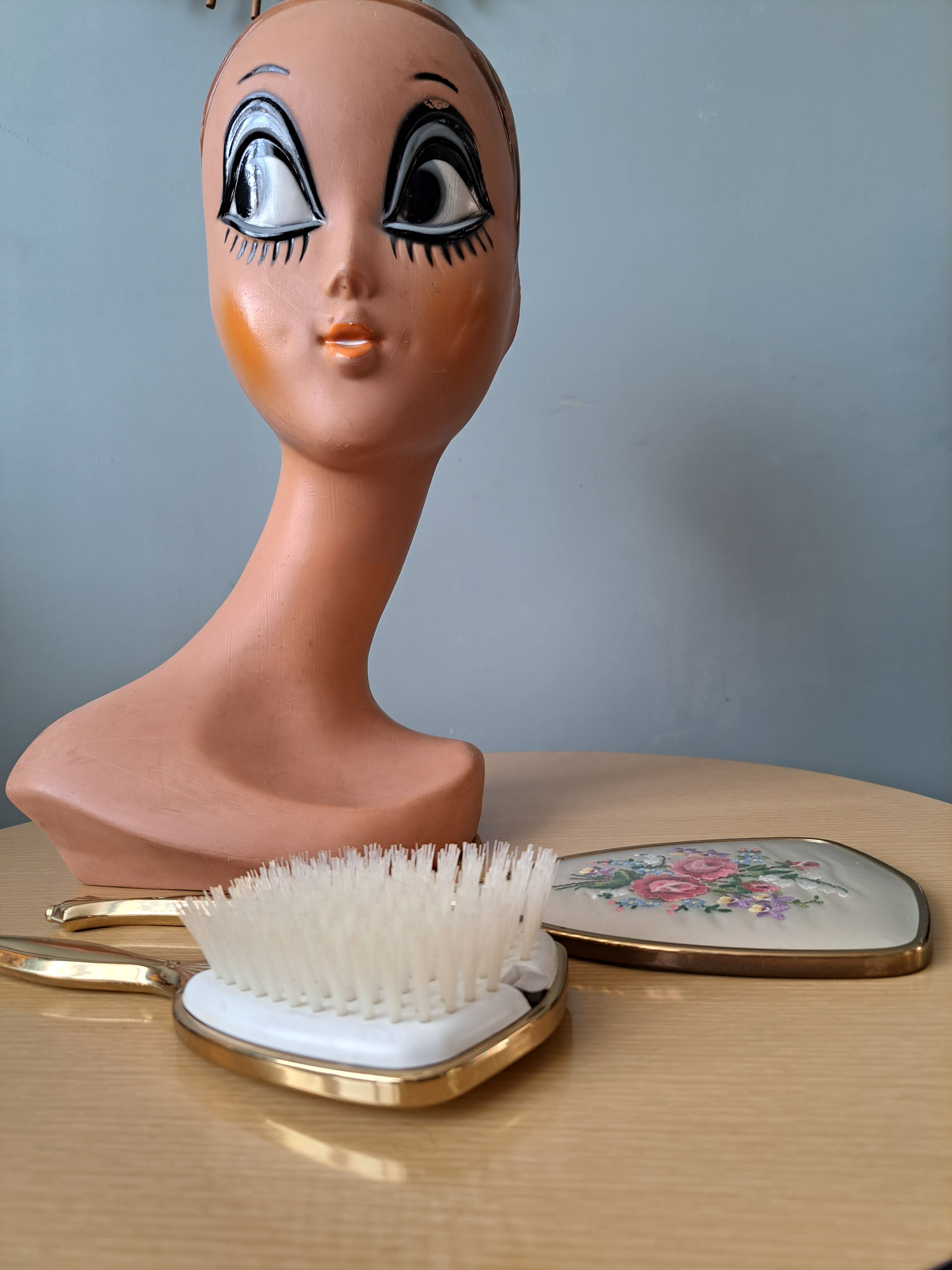 GLAMOUR 1920 Set Vanity Satin embroidered Brass