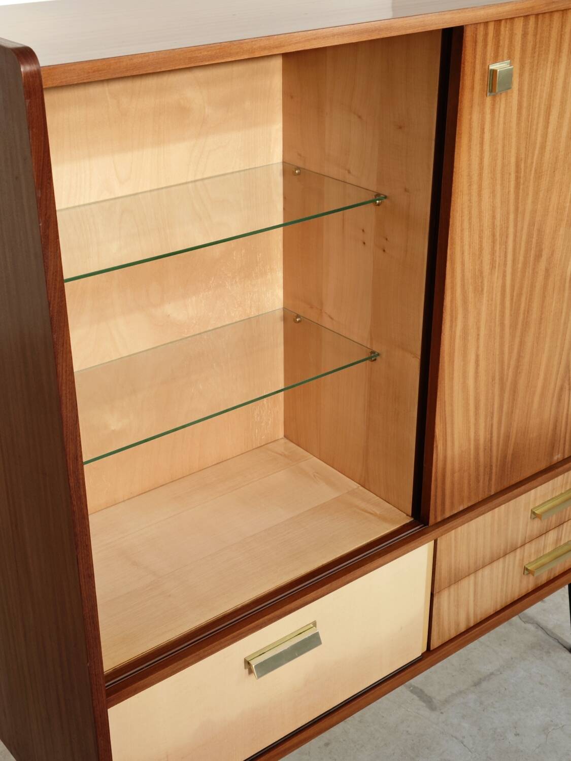 East German sideboard/glass cabinet from the 1960s
