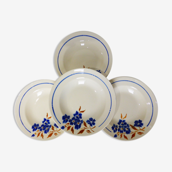 4 assiettes creuses vintage Badonviller