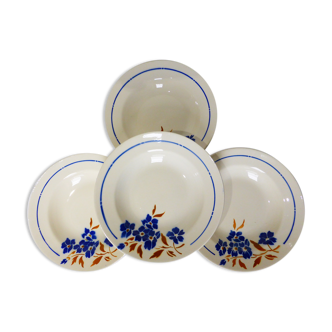 4 assiettes creuses vintage Badonviller