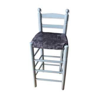 High chair in velvet fabric