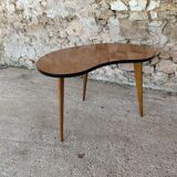 Coffe table vintage bean-shaped in formica, tripod foot, circa 1960s