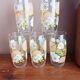 Set of 5 floral orangeade glasses
