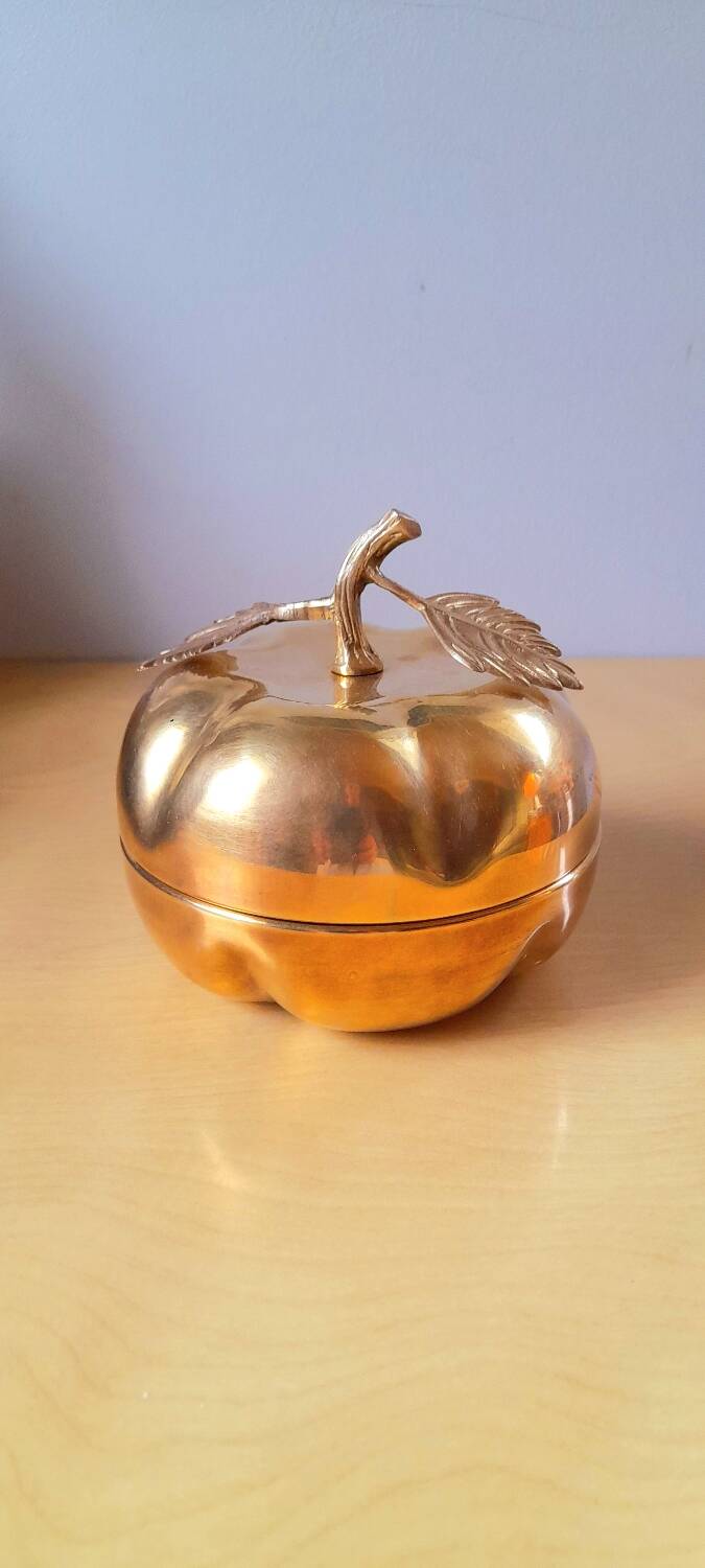 Apple and pear brass boxes from the 70s