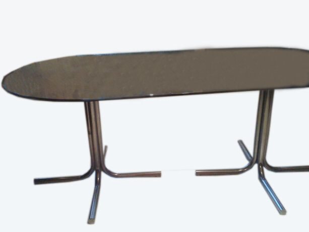 Table a manger verre fume vintage années 70