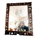 Neo-Gothic mirror in carved oak circa 1940