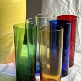6 colored orangeade glasses