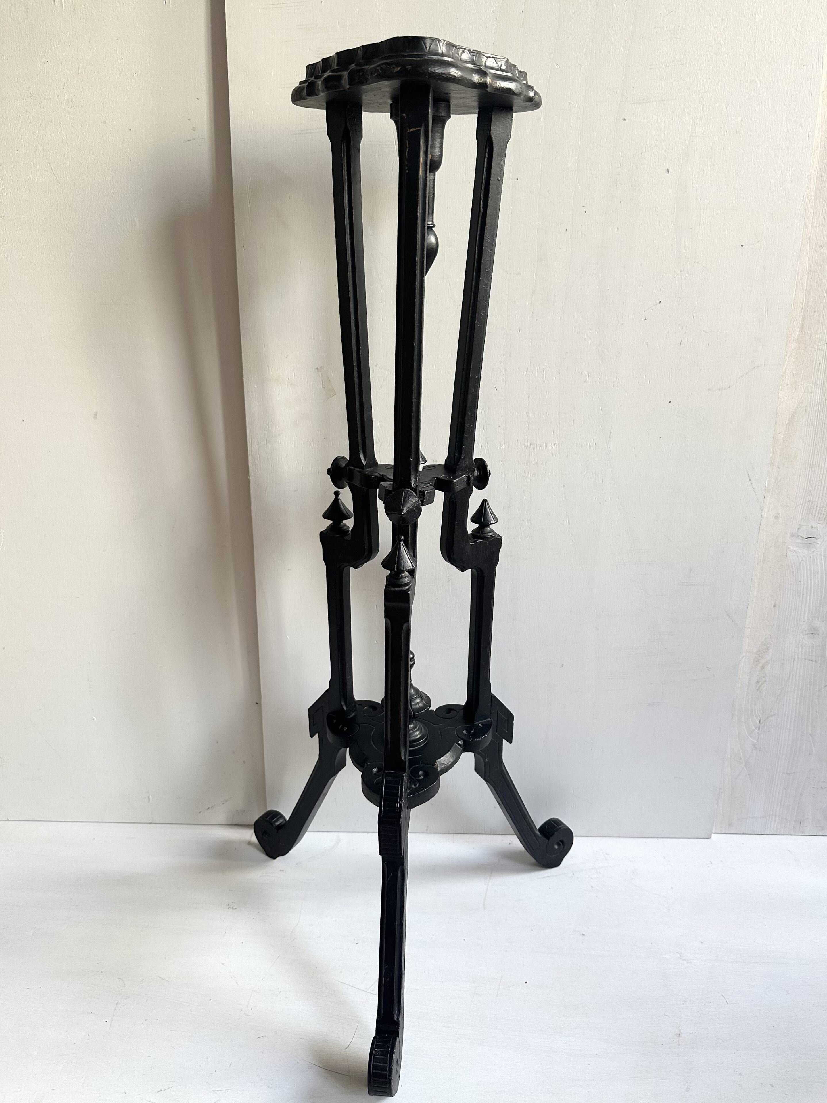 Napoleon III stool in blackened carved wood, 19th century