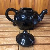 Old vintage black ceramic elephant shaped teapot #a474