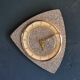 Vintage formica clock silent asymmetrical wall pendulum "Anthracite gold round"
