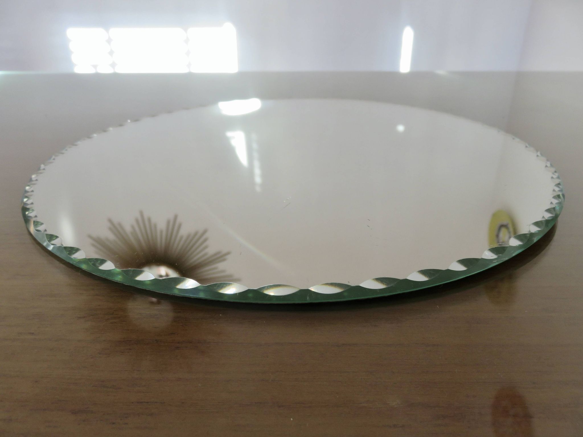 Old round, beveled, art deco mirror, 1940s-50s