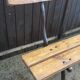 Garden bench with cast iron legs