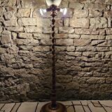 Art Deco turned wood floor lamp 1960