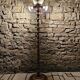 Lampadaire bois touné  Art Déco 1960