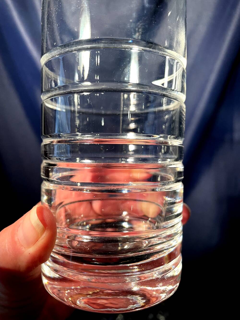 Set of 4 orangeade glasses water fruit juice in twisted crystal