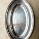 Plat ovale Ercuis en métal argenté, décor perlé
