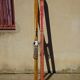 Pair of old wooden skis and metal bindings altiere