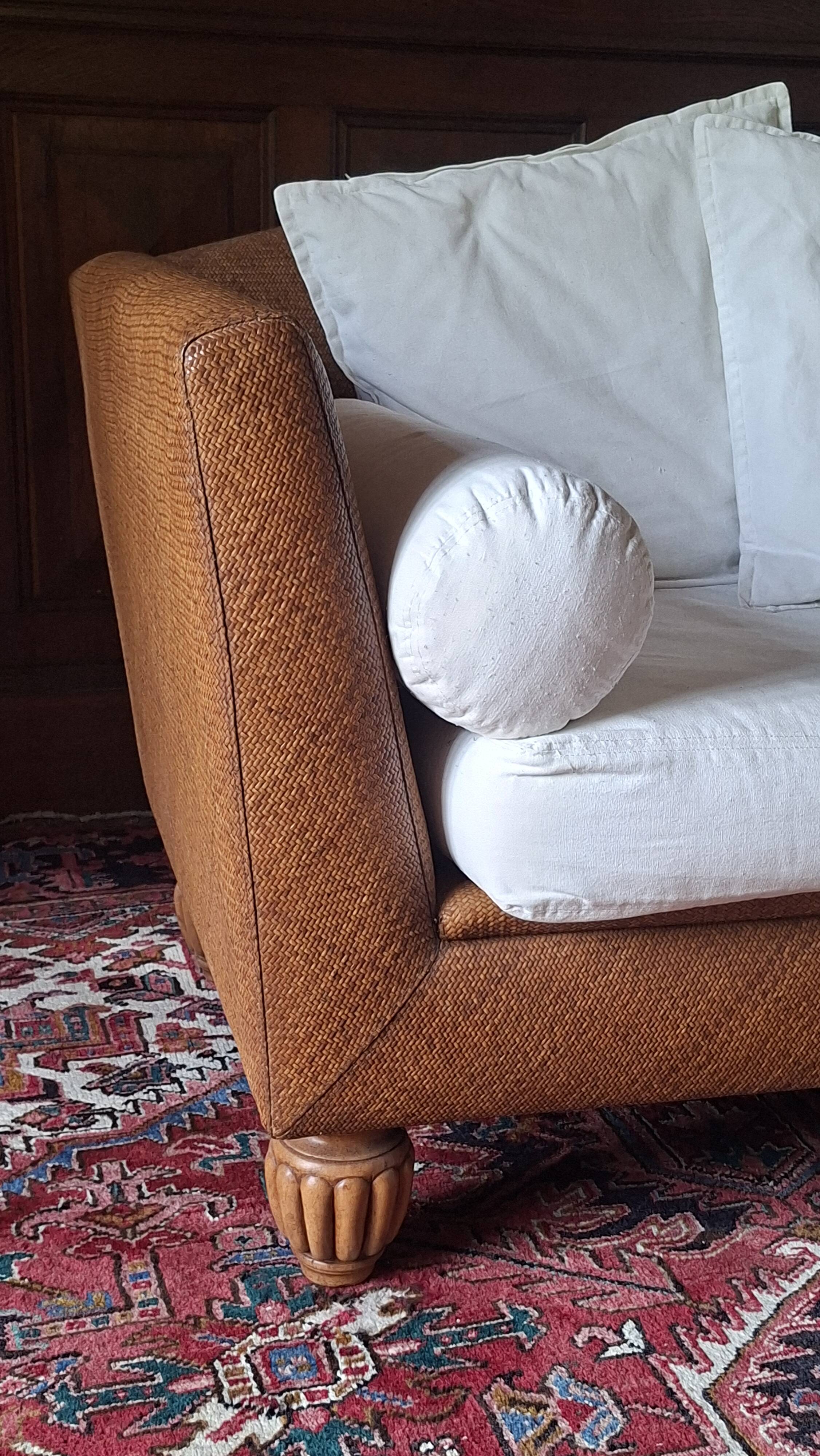 Chevron woven rattan canapés – colonial chic style