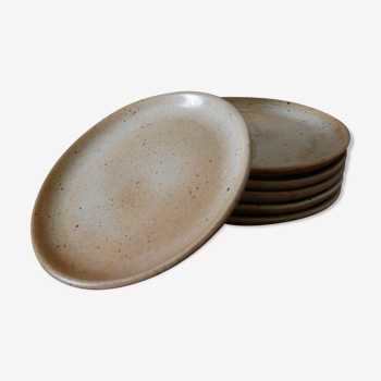 Lot of 6 dessert plates in sandstone