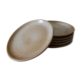 Lot of 6 dessert plates in sandstone